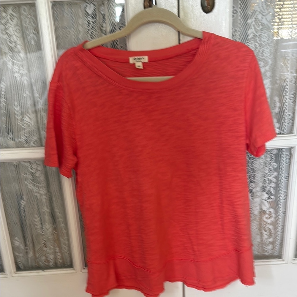 Dylan Brand Women's Short Sleeve  Coral  Tee